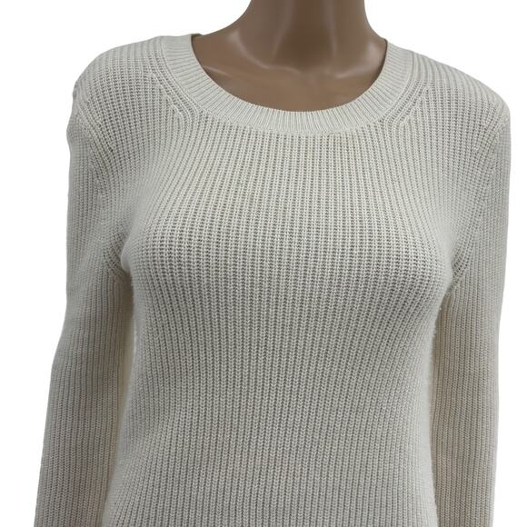 Equipment White Cream Cotton Knit Cashmere Pullover Sweater - Picture 3 of 11